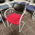 Keilhauer Also Black and Red Office Sleigh Side Guest Chair